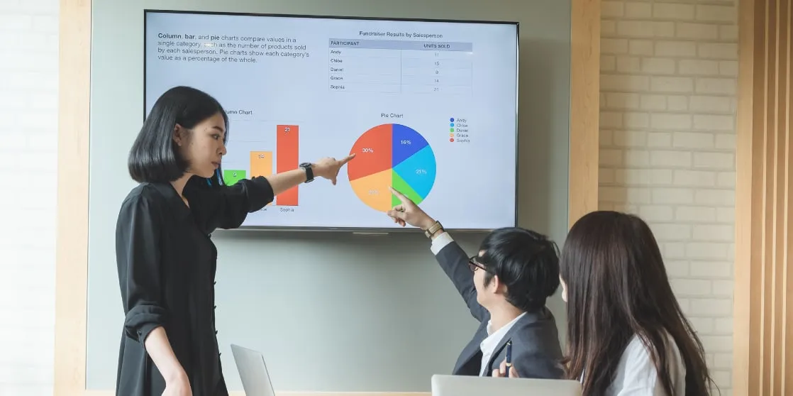 Digital marketing analytics showing SEO rankings and paid-ads performance trends